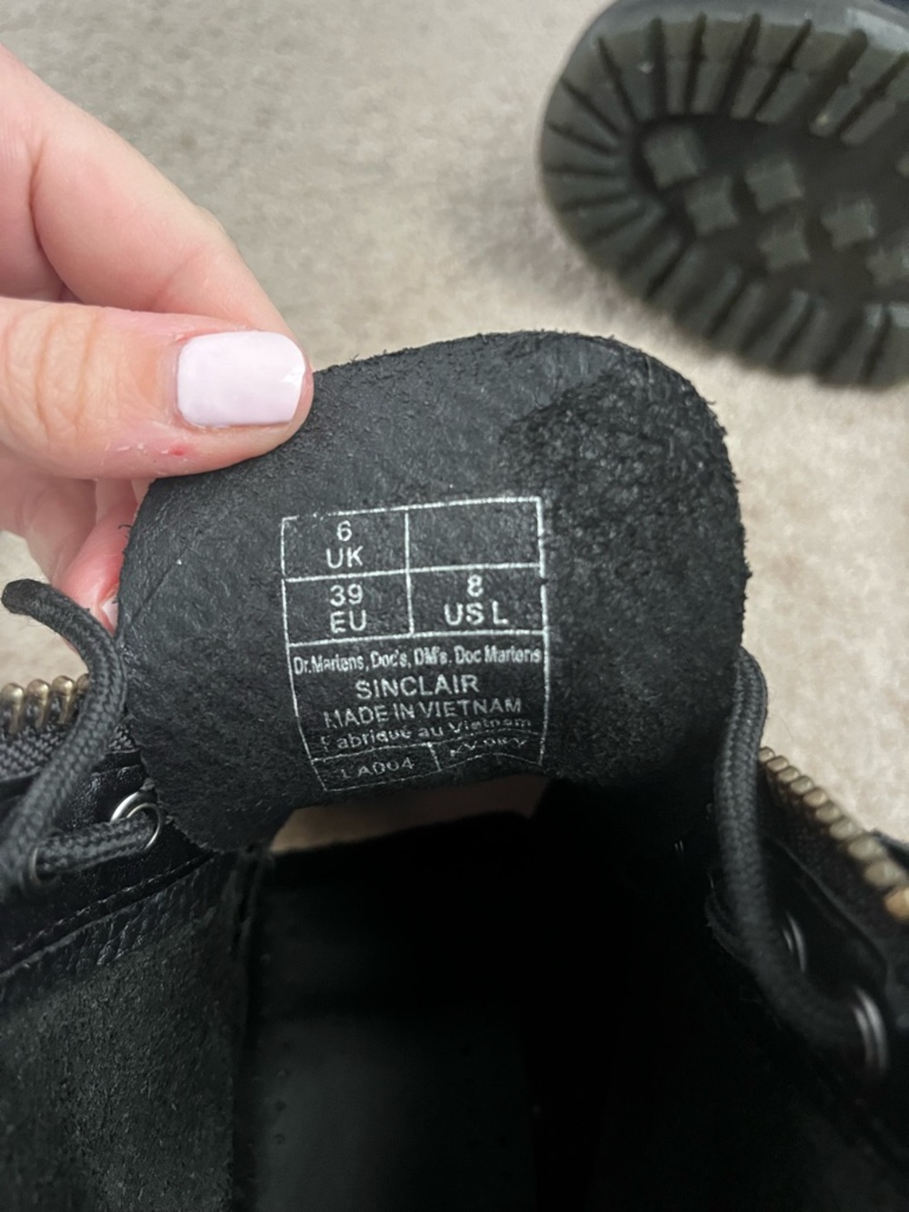 Dr. Martens Black Leather Platform Lace-Up Boots with Yellow Stitching - Picture 5 of 5
